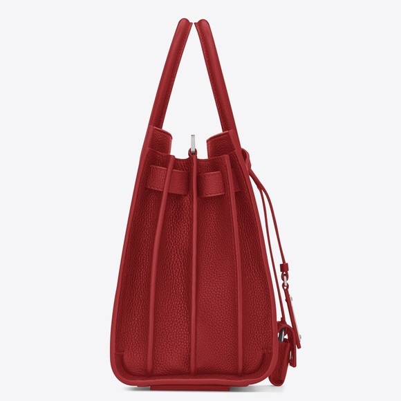 YSL Baby Sac de Jour Bag in Red Grained Leather - Picture 5 of 8